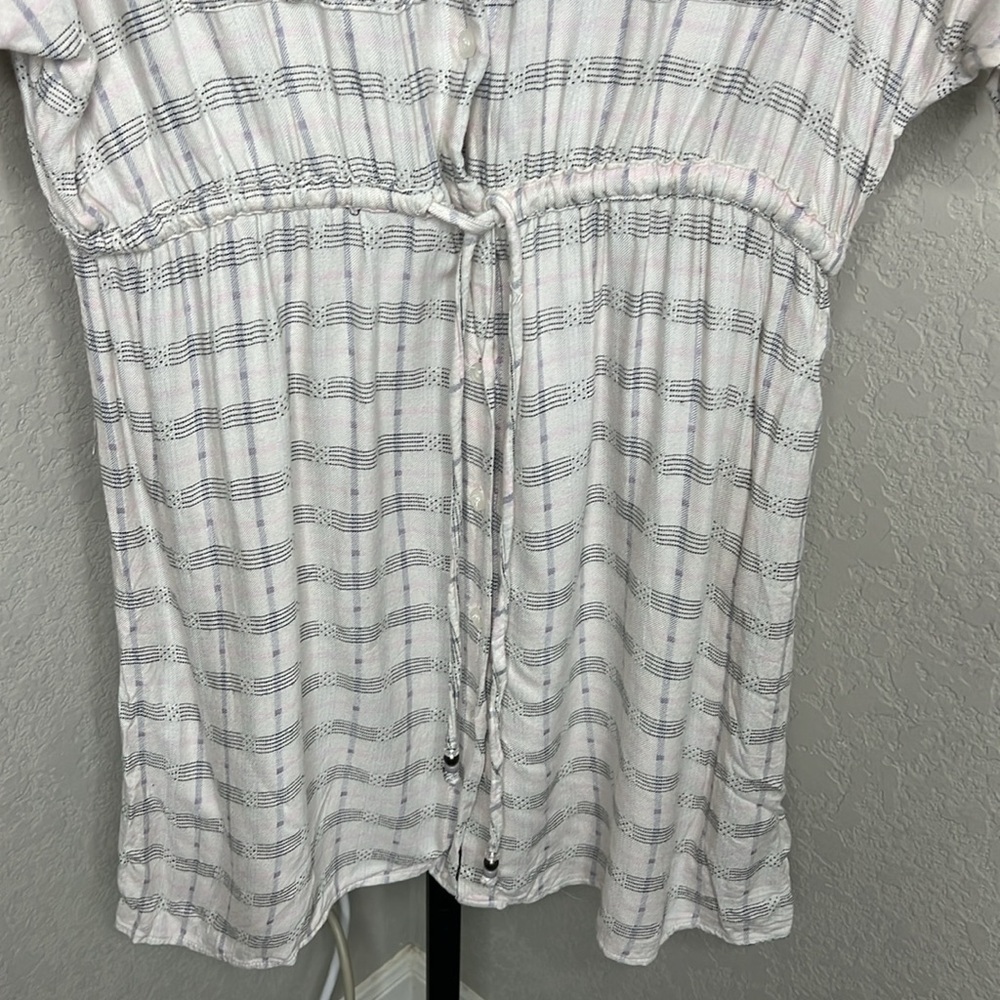 539 - Nostalgia from Nordstrom NWOT Off-White w Black/Pink Stripes Dress Size XL - Picture 3 of 9